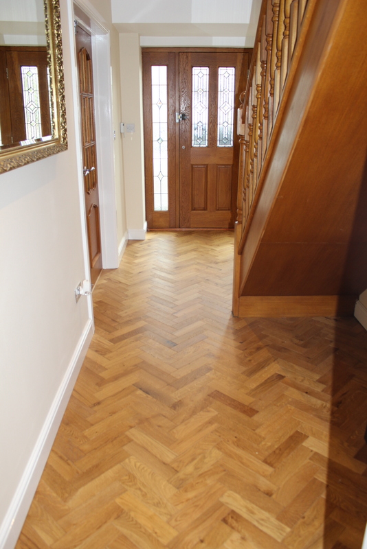Oak Parquet Block Flooring in a Traditional Style Home