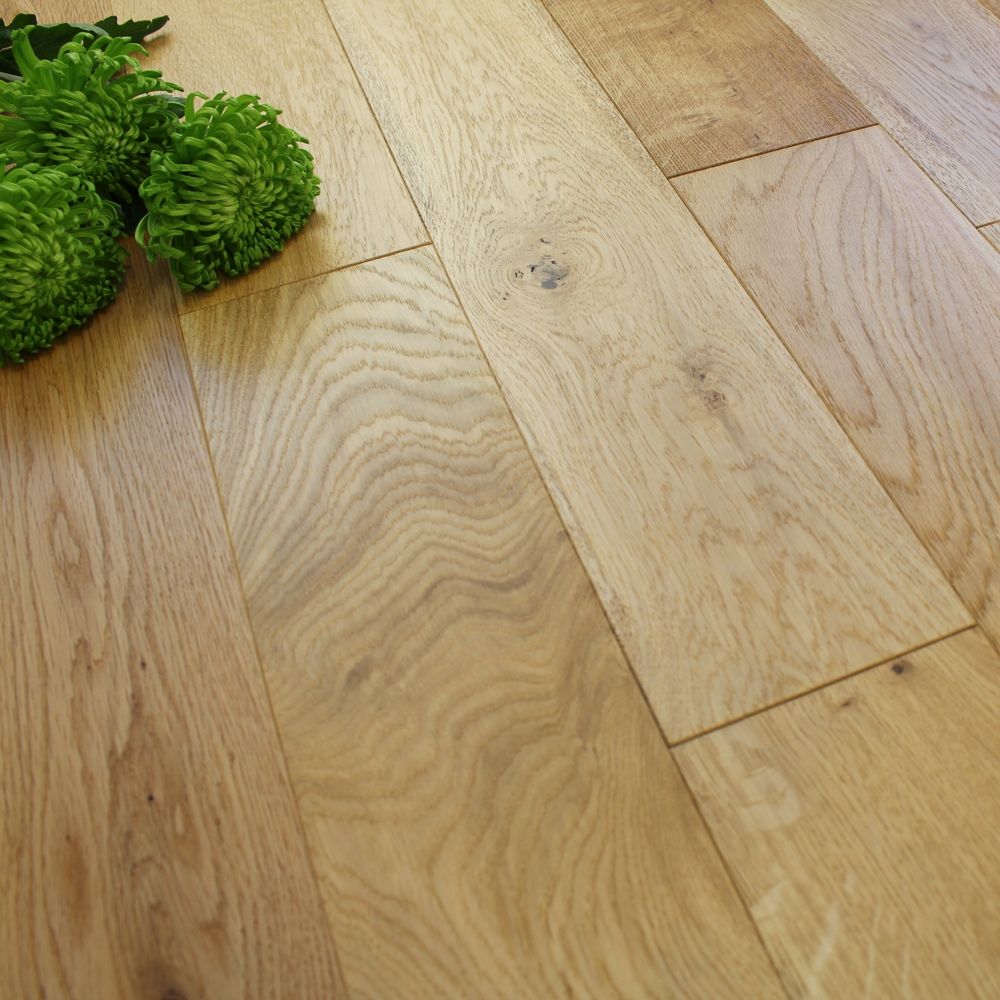 125mm Engineered Brushed and Matt Lacquered Natural Oak Wood Flooring   - Ambience Hardwood Flooring