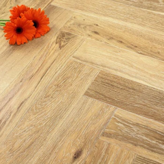120mm Herringbone Brushed & Oiled Engineered Nordic Oak Parquet Wood Flooring 0.864m²