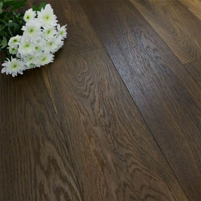 190mm Engineered Brushed & Oiled Intense Smoked Oak Wood Flooring 2.88m²