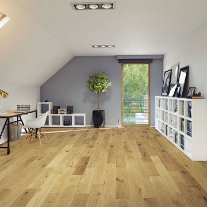 150mm Brushed & UV Oiled Engineered Natural Charnwood Oak Click Wood Flooring 1.08m²