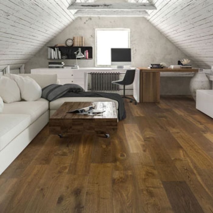 190mm Engineered Brushed & UV Oiled Dark Smoked Charnwood Oak Flooring 2.166m²