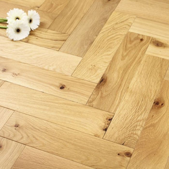 90mm Herringbone Oiled Engineered Rustic Oak Parquet Wood Flooring 1.44m²