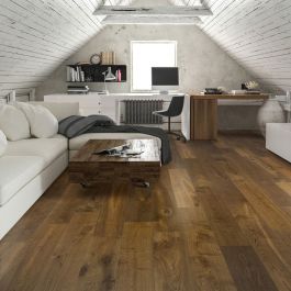 190mm Engineered Brushed & UV Oiled Dark Smoked Charnwood Oak Flooring 2.166m²