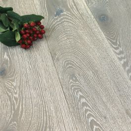190mm Brushed & Oiled Engineered Rocksalt Oak Wood Flooring 2.89m²