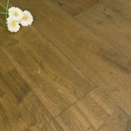 190mm Engineered Rustic Brushed and UV Oiled Smoked Toffee Oak Wood Flooring 2.17m²