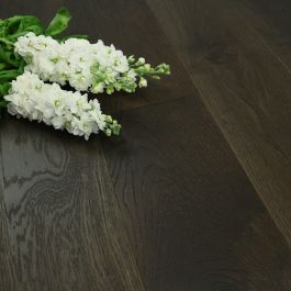 190mm Handscraped & UV Oiled Engineered Ebony Oak Wood Flooring 2.17m²